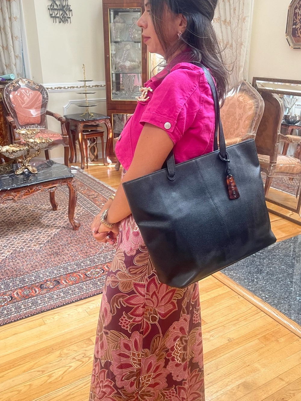 Chanel Black Leather Tote Bag